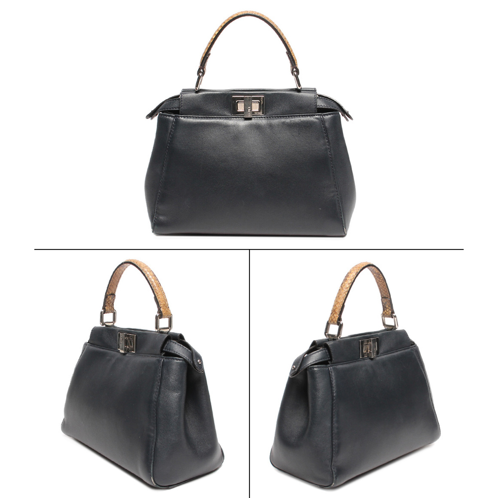 Fendi Peekaboo Mini Python Leather Shoulder Bag B… - image 2